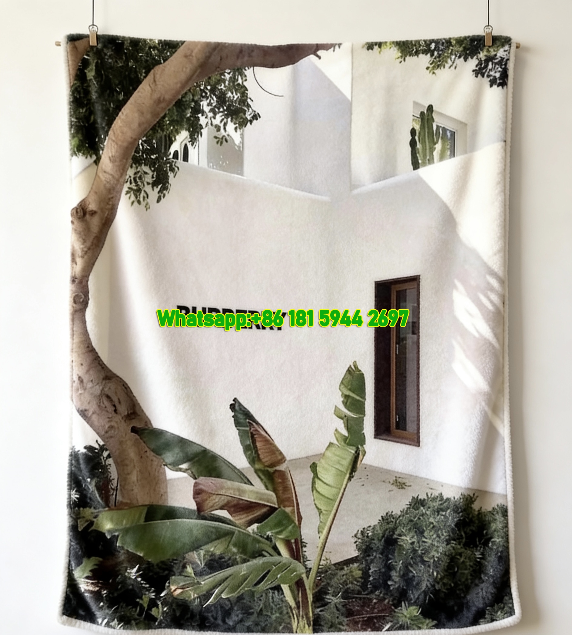 Burberry Store Facade Print Flannel Sofa Throw Blanket B215